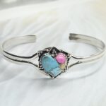 Cotton Candy Turquoise 925 Sterling Silver Bangle (RS48-40)