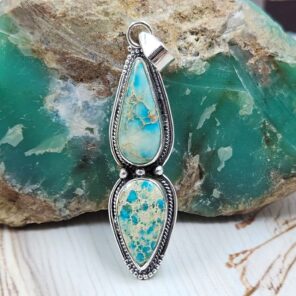 Sea Sediment Jasper 2" 925 Sterling Silver Pendant (RS55-193)