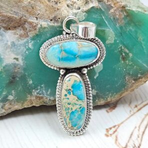 Sea Sediment Jasper 1.5" 925 Sterling Silver Pendant (RS55-199)