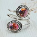 Pink Dahlia Turquoise 925 Sterling Silver ADJ Bypass Ring (REXT51-156)