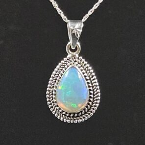 Ethiopian Opal 0.75" 925 Sterling Silver Pendant (REXT117-9)