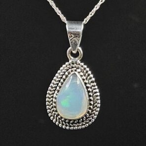 Ethiopian Opal 0.75" 925 Sterling Silver Pendant (REXT117-11)