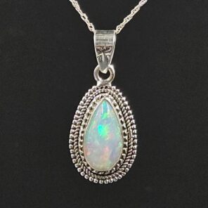 Ethiopian Opal 0.75" 925 Sterling Silver Pendant (REXT117-13)
