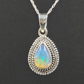 Ethiopian Opal 0.75" 925 Sterling Silver Pendant (REXT117-14)