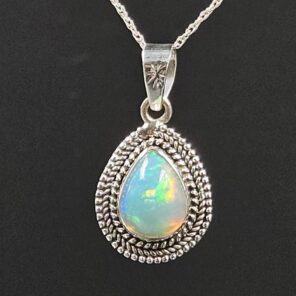 Ethiopian Opal 0.75" 925 Sterling Silver Pendant (REXT117-20)