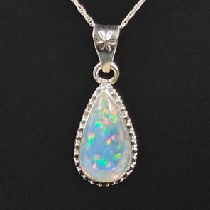 Ethiopian Opal 0.75" 925 Sterling Silver Pendant (REXT117-21)