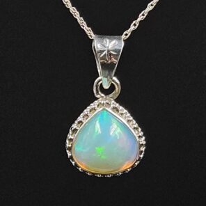 Ethiopian Opal 0.5" 925 Sterling Silver Pendant (REXT117-25)