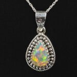 Ethiopian Opal 0.75" 925 Sterling Silver Pendant (REXT117-126)