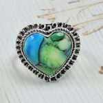 Peacock Dahlia Size US 8 925 Sterling Silver Ring (RS62-302)