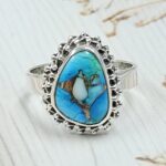 Peacock Dahlia Size US 8 925 Sterling Silver Ring (RS62-286)