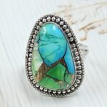 Peacock Dahlia Size US 7 925 Sterling Silver Ring (RS62-253)