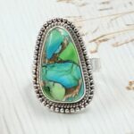 Peacock Dahlia Size US 6 925 Sterling Silver Ring (RS62-238)
