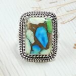 Peacock Dahlia Size US 7 925 Sterling Silver Ring (RS62-257)