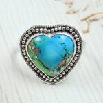 Peacock Dahlia Size US 10 925 Sterling Silver Ring (RS62-339)