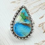 Peacock Dahlia Size US 8 925 Sterling Silver Ring (RS62-287)