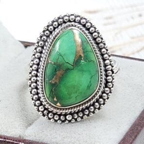 Peacock Dahlia Size US 10 925 Sterling Silver Ring (RS62-340)