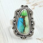 Peacock Dahlia Size US 6 925 Sterling Silver Ring (RS62-234)