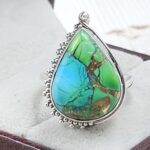 Peacock Dahlia Size US 10 925 Sterling Silver Ring (RS62-338)