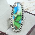 Peacock Dahlia Size US 6 925 Sterling Silver Ring (RS62-226)