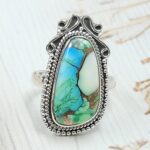 Peacock Dahlia Size US 7 925 Sterling Silver Ring (RS62-263)