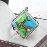 Peacock Dahlia Size US 10 925 Sterling Silver Ring (RS62-336)