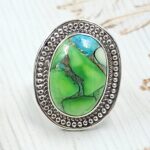 Peacock Dahlia Size US 6 925 Sterling Silver Ring (RS62-225)