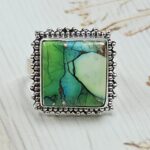 Peacock Dahlia Size US 8 925 Sterling Silver Ring (RS62-304)