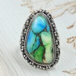 Peacock Dahlia Size US 10 925 Sterling Silver Ring (RS62-330)