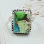 Peacock Dahlia Size US 8 925 Sterling Silver Ring (RS62-288)
