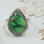 Peacock Dahlia Size US 8 925 Sterling Silver Ring (RS62-297)