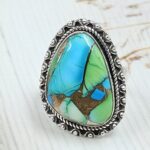 Peacock Dahlia Size US 7 925 Sterling Silver Ring (RS62-270)