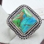 Peacock Dahlia Size US 8 925 Sterling Silver Ring (RS62-277)