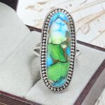 Peacock Dahlia Size US 10 925 Sterling Silver Ring (RS62-329)