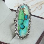 Peacock Dahlia Size US 6 925 Sterling Silver Ring (RS62-224)