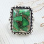 Peacock Dahlia Size US 9 925 Sterling Silver Ring (RS62-314)