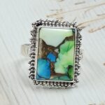 Peacock Dahlia Size US 7 925 Sterling Silver Ring (RS62-260)