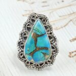 Peacock Dahlia Size US 7 925 Sterling Silver Ring (RS62-261)