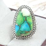 Peacock Dahlia Size US 8 925 Sterling Silver Ring (RS62-278)