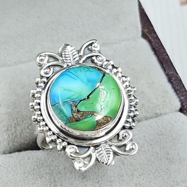Peacock Dahlia Size US 8 925 Sterling Silver Ring (RS62-293) - Image 2