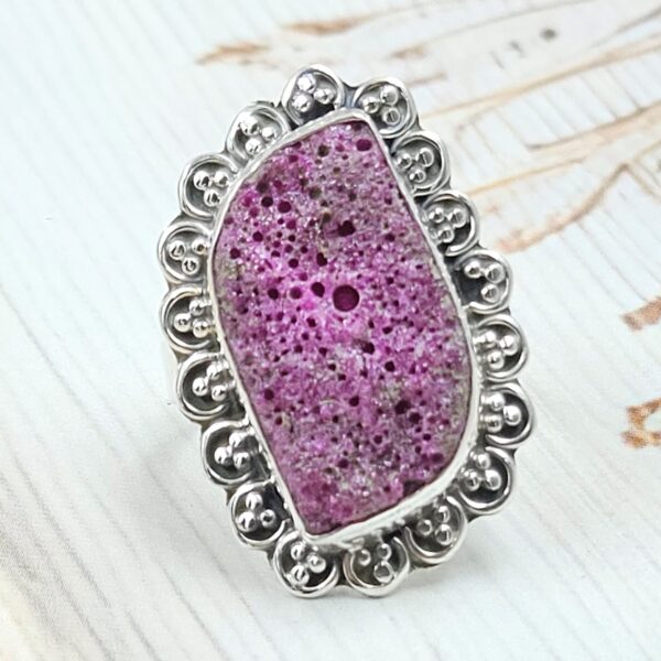 Raw Ruby Size US 8 925 Sterling Silver Ring (RS29-211)