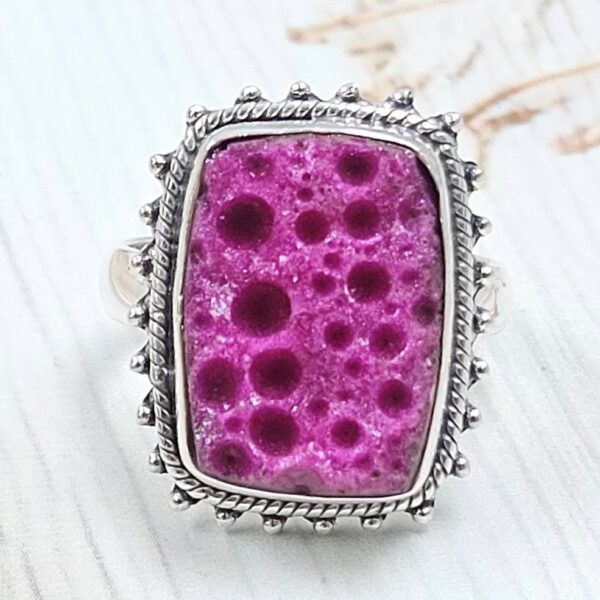 Raw Ruby Size US 8 925 Sterling Silver Ring (RS29-214)