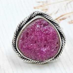 Raw Ruby Size US 6 925 Sterling Silver Ring (RS29-233)