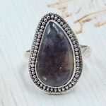 Iolite sunstone Size US 7 925 Sterling Silver Ring (REXT45-132)