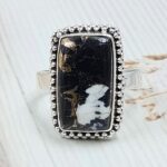 White Buffalo Copper Turquoise Size US 10 925 Sterling Silver Ring (REXT45-133)