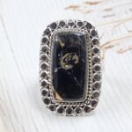 White Buffalo Copper Turquoise Size US 7 925 Sterling Silver Ring (REXT45-134)
