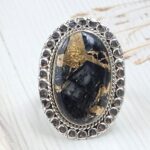 White Buffalo Copper Turquoise Size US 9 925 Sterling Silver Ring (REXT45-140)