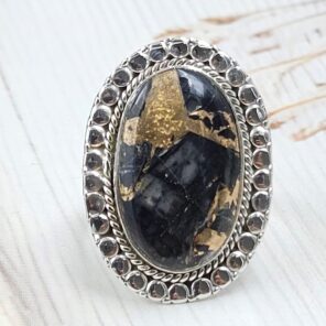 White Buffalo Copper Turquoise Size US 9 925 Sterling Silver Ring (REXT45-140)