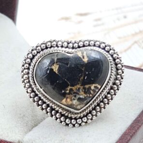 White Buffalo Copper Turquoise Size US 7 925 Sterling Silver Ring (REXT45-143)