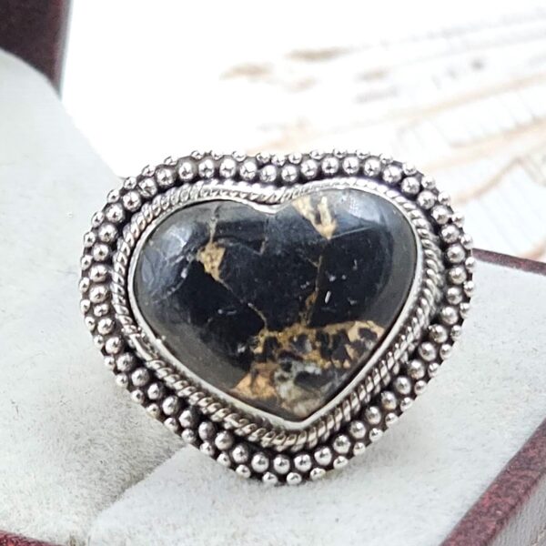 White Buffalo Copper Turquoise Size US 7 925 Sterling Silver Ring (REXT45-143)