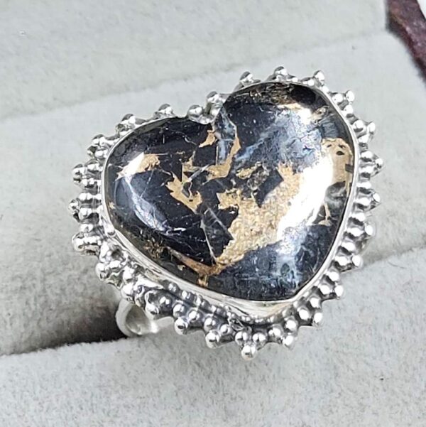White Buffalo Copper Turquoise Size US 8 925 Sterling Silver Ring (REXT45-145) - Image 2